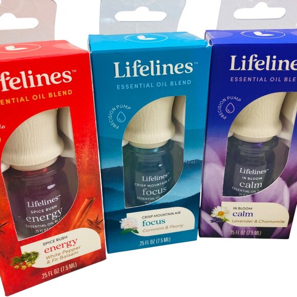 Lifelines Essential Oils Aromatherapy 5 Pack Various Energy, Focus, Calm - New - Picture 2 of 6